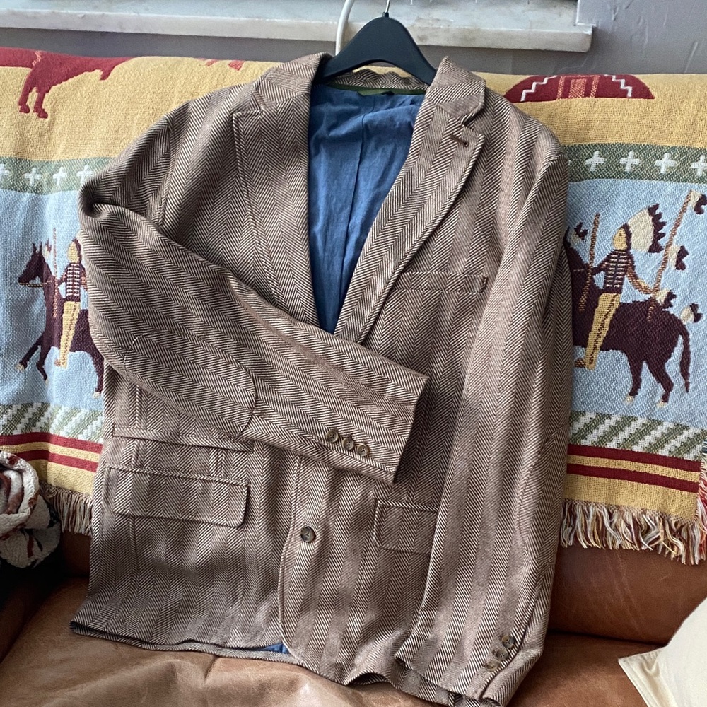 J. Peterman Brown Blazer J Peterman men’s wool blazer NWT